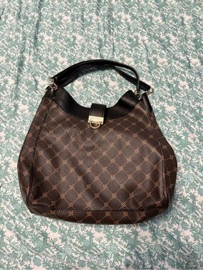 Nine West Brown & Black Patterned Shoulder Bag